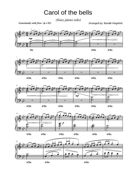 how to play carol of the bells on piano easy