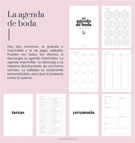 Creative Mindly Agenda Para Bodas Imprimible