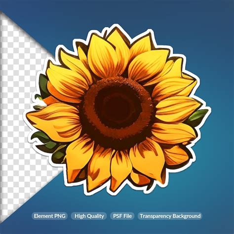 L Ment D Illustration De Tournesol Isol Png Avec Autocollant De Cadre