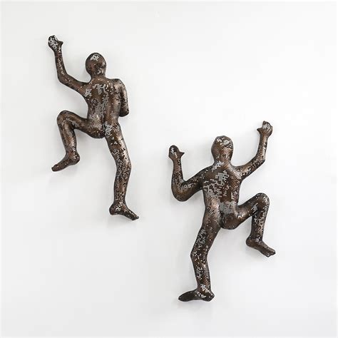 Climbing Man Figures NUNTCHI Wire Mesh Sculptures