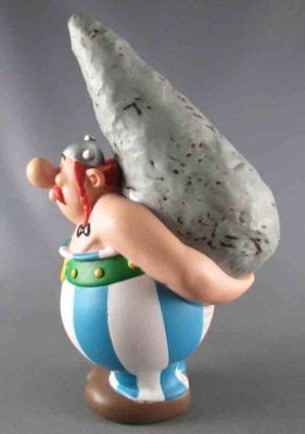 Asterix Plastoy Plastic Money Bank Obelix Carrying Menhir