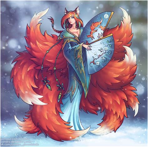 Le renard japonais dans le folklore, les neuf queues du Kitsune