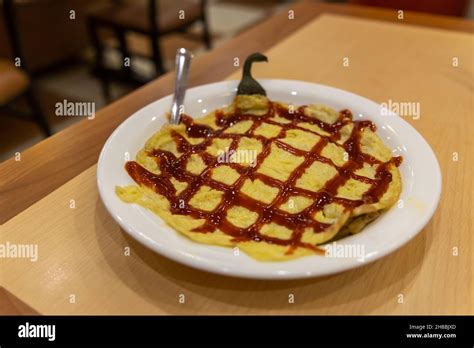 Popular Filipino Food Eggplant Omelette Tortang Talong At Restaurant