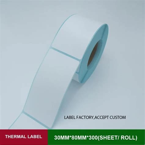 30mm80mm 300pcs Thermal Barcode Labels Waterproof Blank Sticker Label