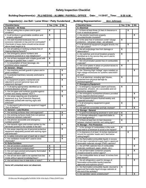 Printable Commercial Property Inspection Checklist Template Free