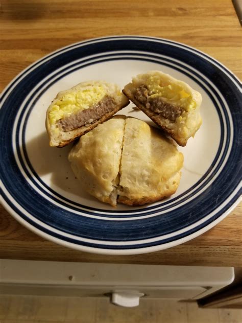 Homemade Sausage Egg And Cheese Stuffed Biscuits R Food