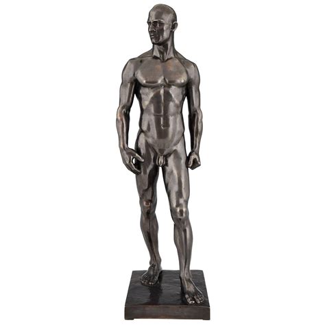 Antique Sculpture Of A Male Nude By Hans Retzbach Germany 1919 At