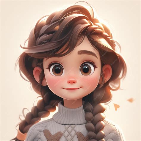 Premium Ai Image There Is A Cartoon Girl With A Braid In Her Hair