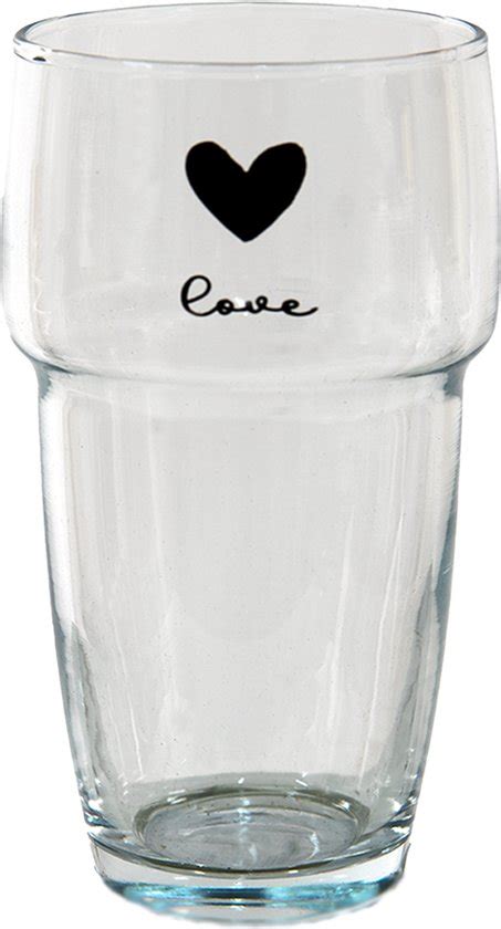 Clayre Eef Waterglas 250 Ml Glas Hart Love Drinkbeker Bol