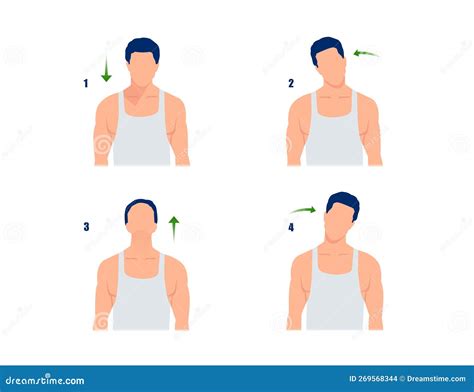 Neck Stretches Instructions For Head And Shoulder Posture Outline