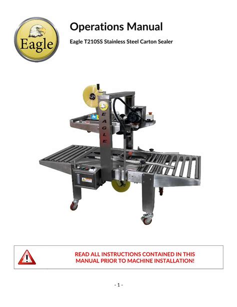 PDF Carton Sealer Operations Manual Cisco Eagle Inc 2020 1 21