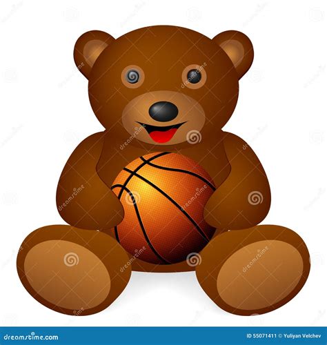 Teddy Bear Basketball Stock Vector Illustration Of Sport 55071411