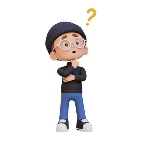 3d Cute Kid Thinking Clueless 34339920 Png