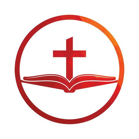 Book church logo design icon. Bible Church logo design vector. Cross ...