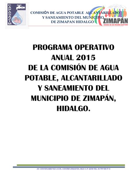 PROGRAMA OPERATIVO ANUAL 2015 DE LA COMISIÓN DE AGUA