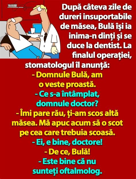 BANC Bulă își ia inima n dinți și se duce la dentist