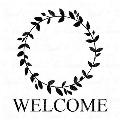 Welcome Svg Wreath Svg Monogram Svg Wreath Monogram Svg Etsy