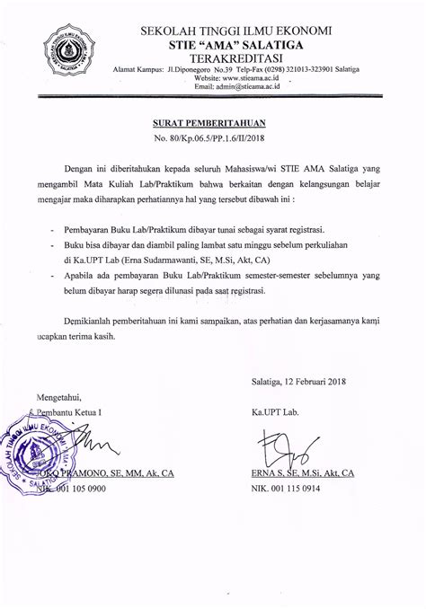 Contoh Surat Pemberitahuan Yang Benar Dan Cara Membuatnya