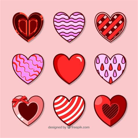 Colección de corazones dibujados a mano Vector Gratis