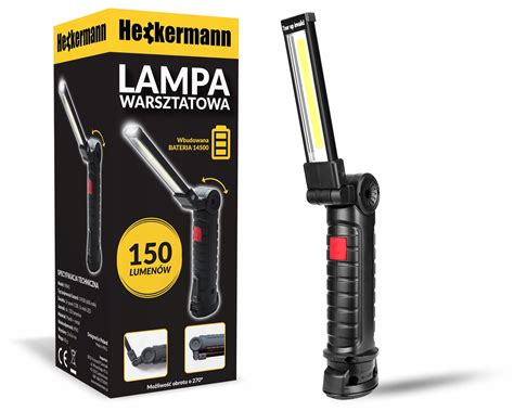 Lampa Warsztatowa Latarka LED Mocna 150 Lm Magnes Heckerman