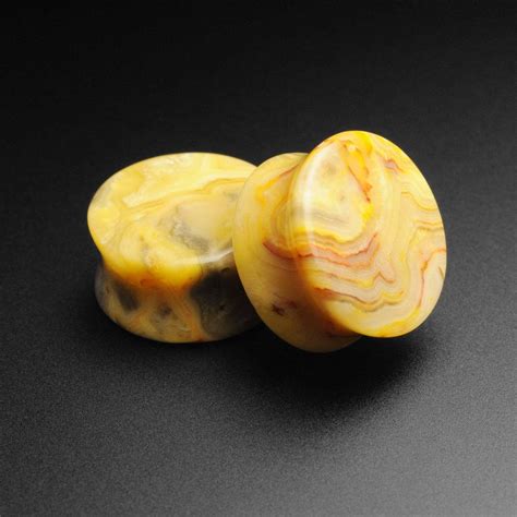 Crazy Lace Agate Double Flare Stone Plug Ear Gauges Stretchers Ebay