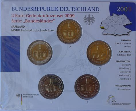 Brd X Euro Adfgj Euro Gedenkm Nzenset Bundesl Nder Saarland