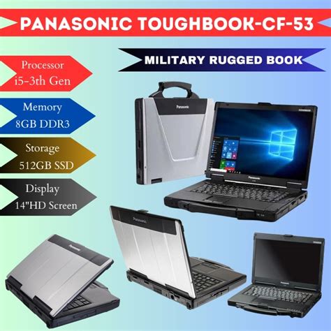 Panasonic ToughBook CF 53 I5 8GB 512GB SSD Military Book Computers