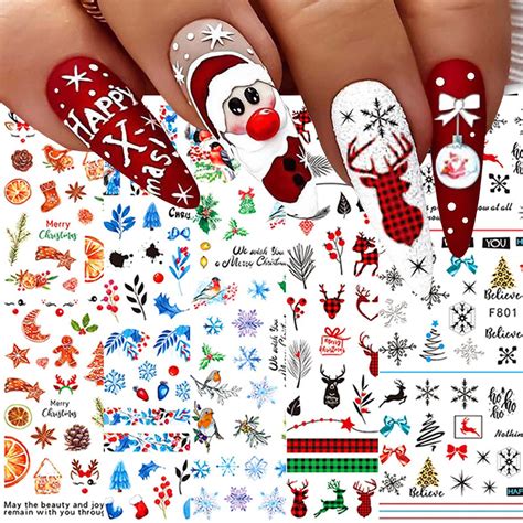 Blatt Nagelsticker Weihnachten Nagelaufkleber Selbstklebend