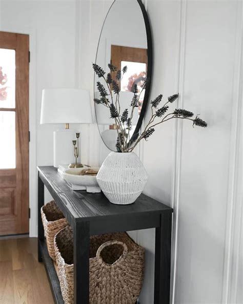 Black Wood Farmhouse Entryway Table Soul Lane