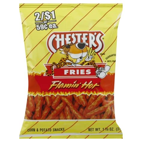 Chesters Chesters Flamin Hot Fries Corn And Potato Snacks 1125 Oz