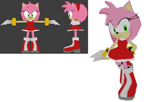 Made A Low Poly Amy Rose Model I Used Blender Rsonicthehedgehog