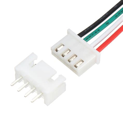 Excellway® 20pcs Xh Pitch 2 54mm Single Head 4pin Wire To Board Connector 15cm 24awg With Socket