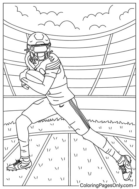 Xavier Worthy Holding Football Free Printable Coloring Pages