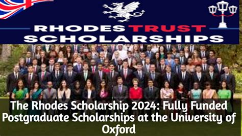 The Rhodes Scholarship 2024 Fully Funded Postgraduate Scholarships At