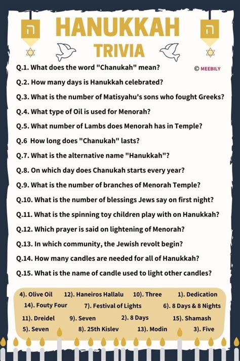 100+ Hanukkah Trivia Questions & Answers - Meebily