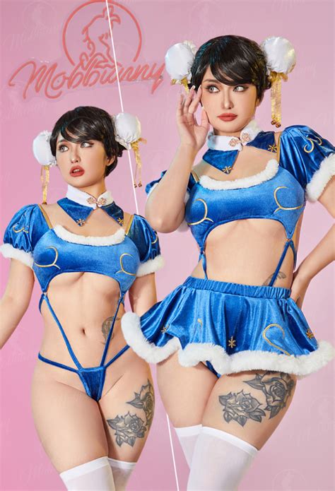 SF Chun Li Derivative Sexy Lingerie Cosplay Bodysuit And Skirt With