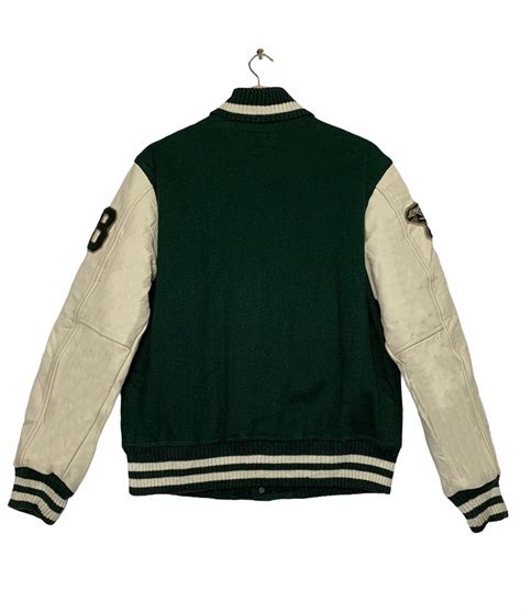 Green And Off White Oakland Athletics Baseball Varsity Jacket Jackets