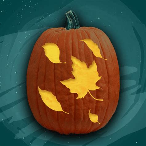 Falling Leaves | 1,000 Free Pumpkin Carving Patterns - No Ads, Just Fun! 🎃👻