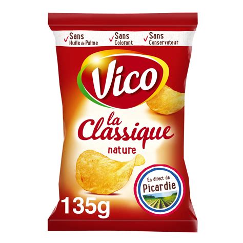 Chips La Classique nature VICO le paquet de 135 g à Prix Carrefour