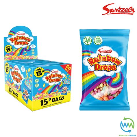 Swizzels Rainbow Drops Mini Bag Wedding Sweets Retro Party 10g Portion