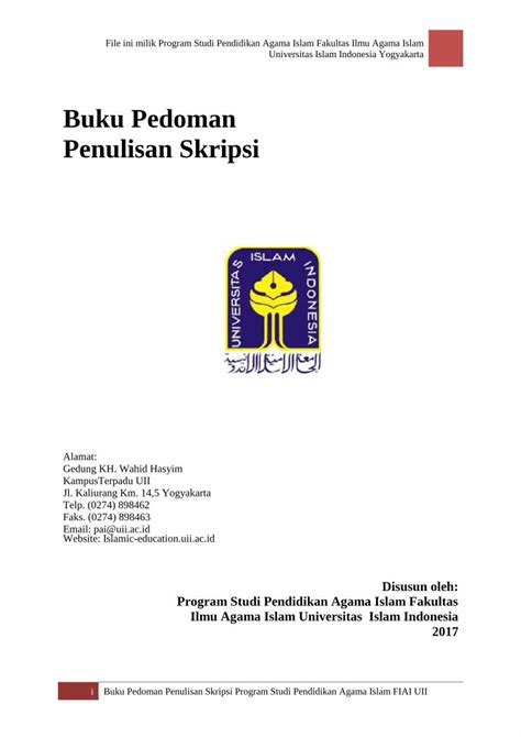 Pdf Buku Pedoman Penulisan Skripsi Memiliki Pengetahuan Yang Cukup