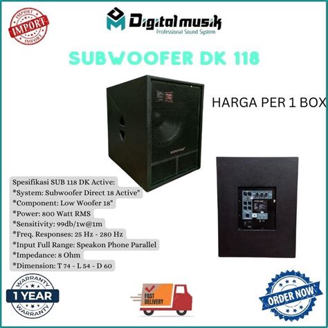 Jual Subwoofer Aktif Pasif 18 Inch Audio One DK 118 Subwoofer 18 Inch