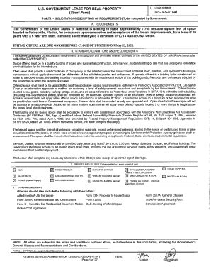 Fillable Online Gsa Government Lease For Real Property Short Form