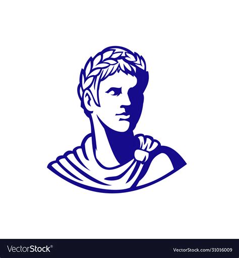 Ancient Roman Emperor Looking Side Mascot Vector Image