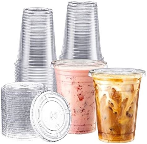 Amazon Netko Plastic Cups With Dome Lids Sets Of Oz Cups