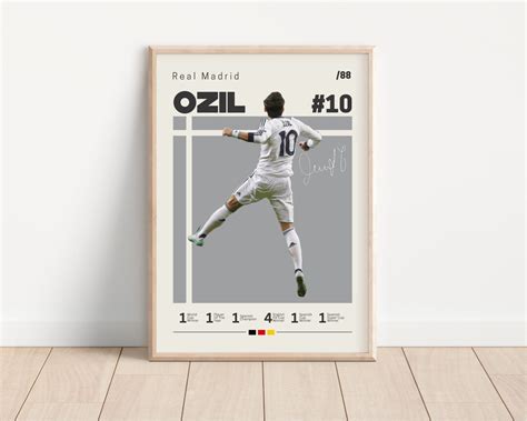 Mesut Ozil Poster Real Madrid Football Print Football Poster Soccer