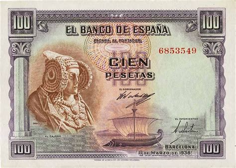 100 Pesetas 1938 Pick 90 Billetes Antiguos