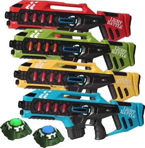 Light Battle Anti Cheat Mega Blaster Laserguns Rood Blauw Geel Groen