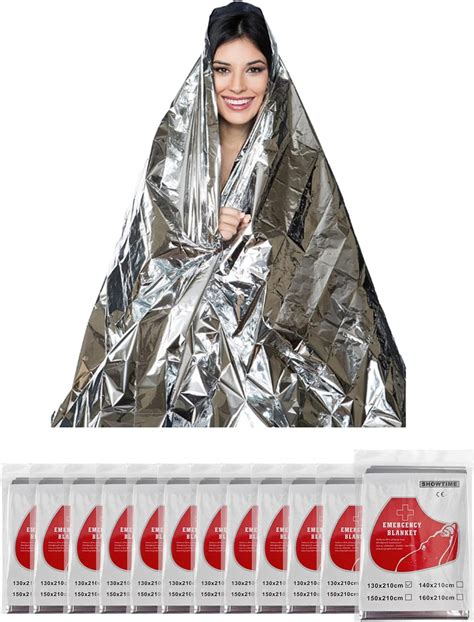 Victoper Emergency Foil Blankets 12Pack Thermal Blankets 210x130CM