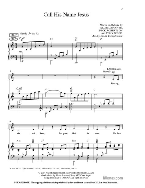 Call His Name Jesus Choral Anthem Satb Sheet Music Pdf Lillenas